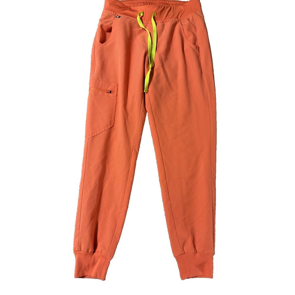FIGS Jogger Scrubs Technical Collection Zamora Pants Women's XS Orange Coral